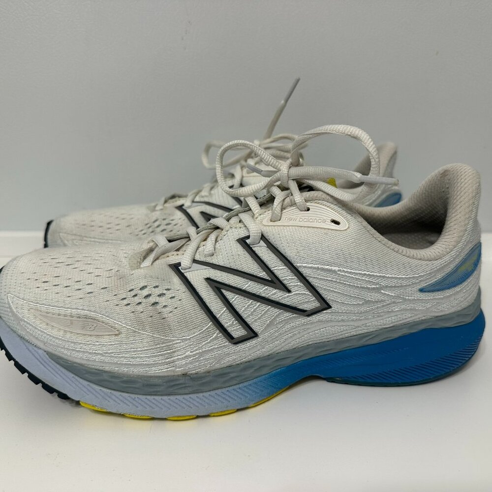 New Balance Men's Fresh Foam X 860 V12 Running Shoe, White/Helium, 9.5 W